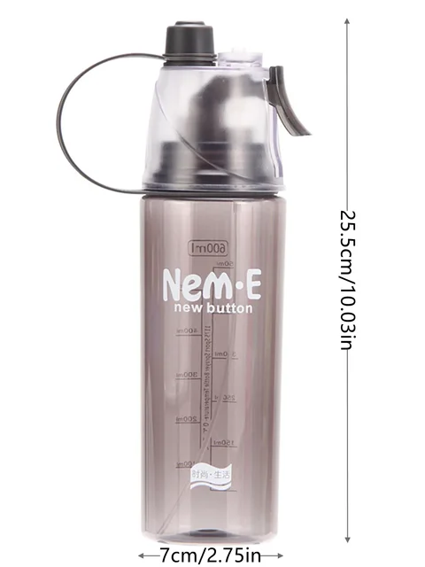 600ML Sports Water Bottle Drinking Spray Fog Water Bottle Male and Female Plastic Water Bottle for Cycling Hiking Outdoor Gym 6