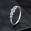 Bamoer U Bezel Moissanite Ring Round Cut 5 Stones Lab Diamond for Woman 925 Sterling Silver Original Sparkling Gift D Color VVS1 5