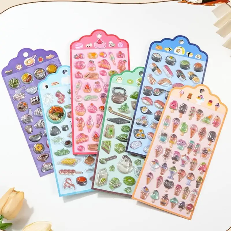 31BA 6 fogli adesivi in rilievo per copertura del telefono del diario del taccuino Scrapbooking - immagine 2
