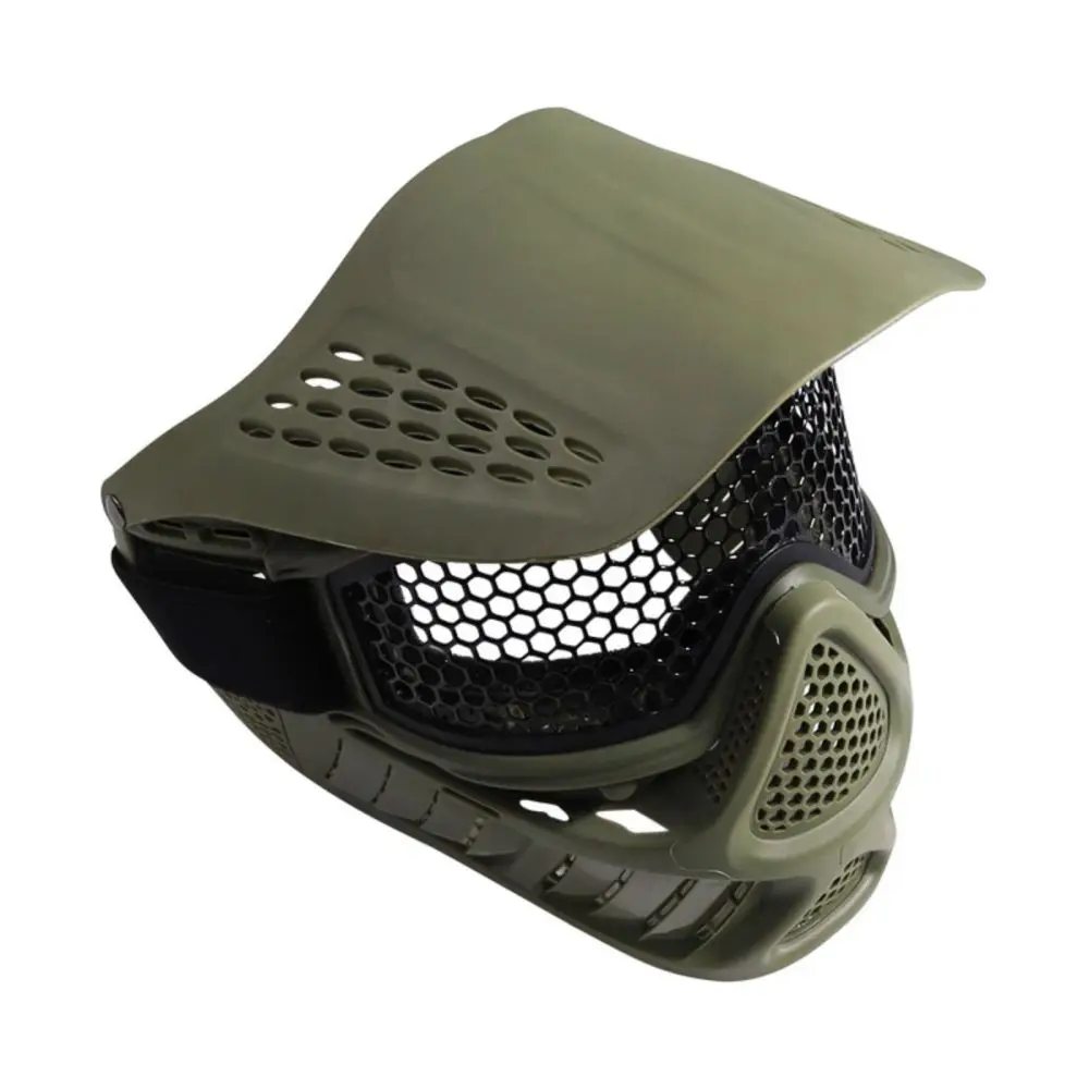 Tactical Full Face Mask Paintball Hexagonal Stainless Steel Mesh Mask Goggles Protective Masks Airsoft Archery Paintball