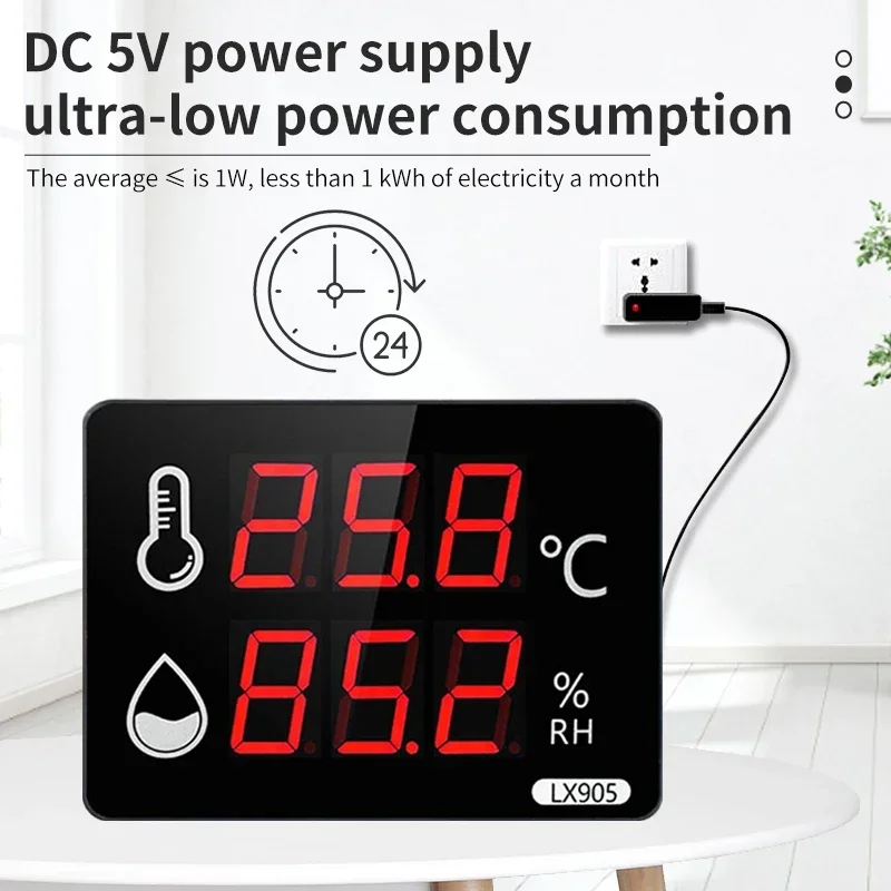 A Parete Grande Schermo Lcd Digitale Elettronico Misuratore Di Temperatura E Umidità Sensore Di Temperatura Stanza Interna Sauna Cantina