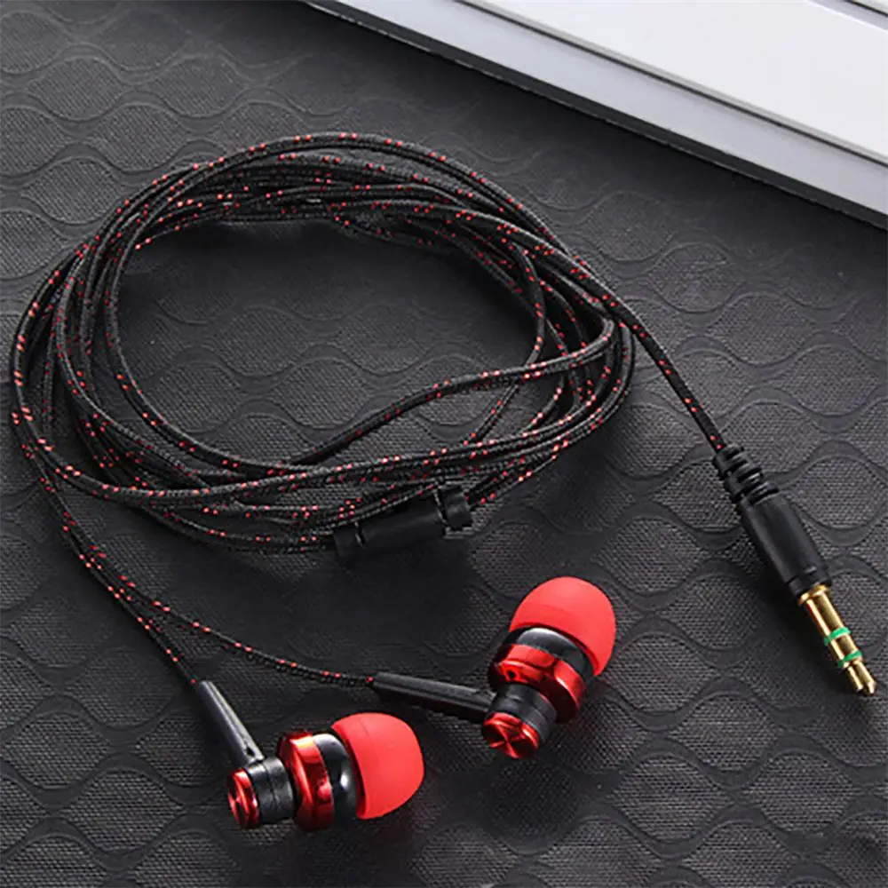 Portable-3-5mm-Wired-In-ear-Stereo-Earphone-Nylon-Weave-Earphone-Cable ...