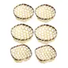 2x Bamboo Serving Basket Tray Handmade Multipurpose Decorative Rustic Farmhosue Woven Baskets Mini Serving Baskets Wicker Basket 1