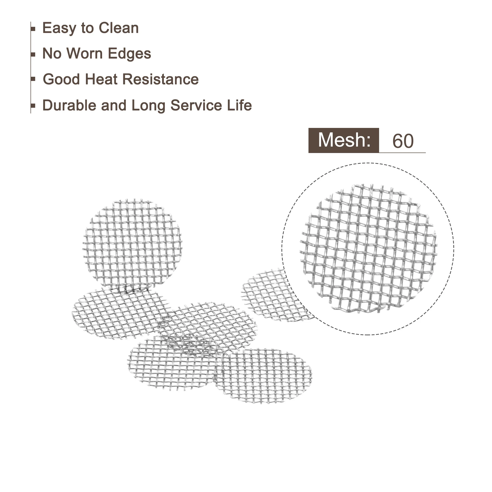 UXCELL 50Pcs 6-25.4mm Diameter Pipe Screen Stainless Steel Screens Pipe Filters Screens Mesh Multifunctional Smoking Accessories 3