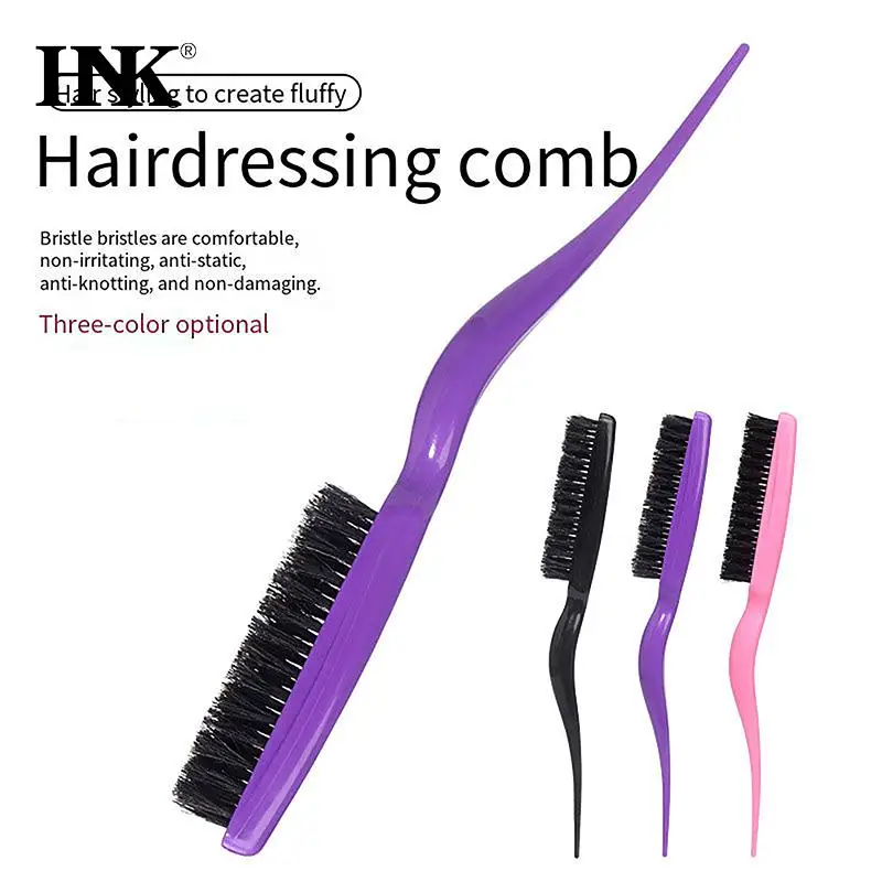 

Salon Black Hair Brushes Comb Slim Line Teasing Combing Brush Styling Tools DIY Kit Professional Plastic Hairdressing Combs