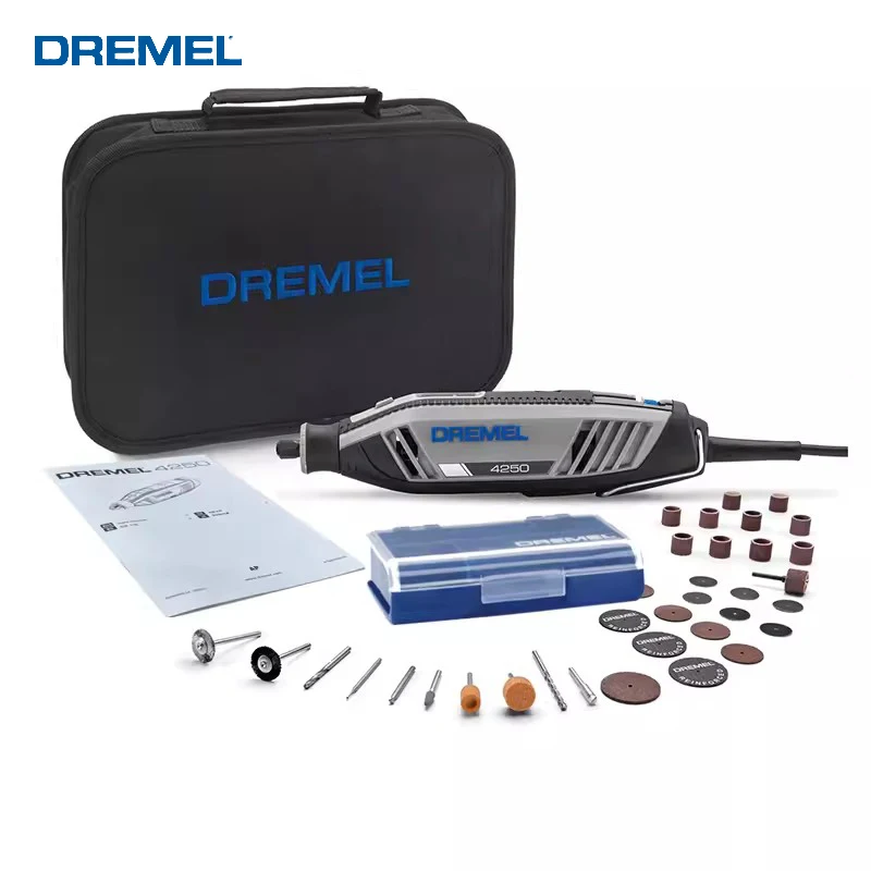 Dremel Original 4250 Electric Angle Grinder with Professional Accessories Kit Household DIY Rotary Sander Multi Power Tool Sets 3mm×3mm 1 8 tungsten carbide burrs double cut sets fits rotary drill die grinder dremel accessories for wood carving engraving