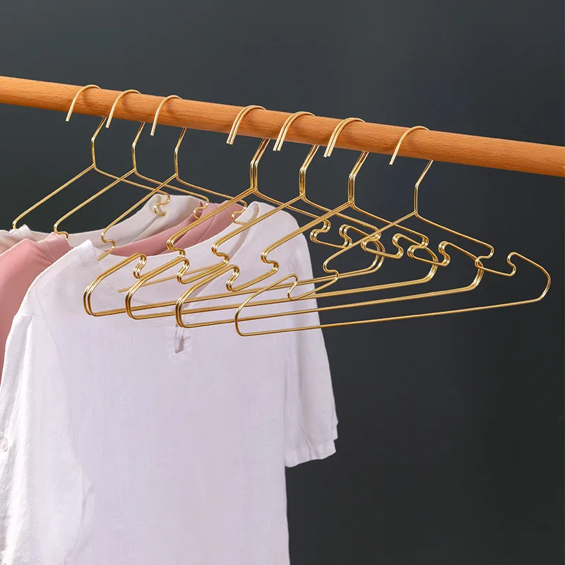 

10pcs Iron Clothes Hangers Anti-slip Design Light-weight Coat Hanger Dress Shirt Drying Racks Wardrobe Storage Organizer Rack
