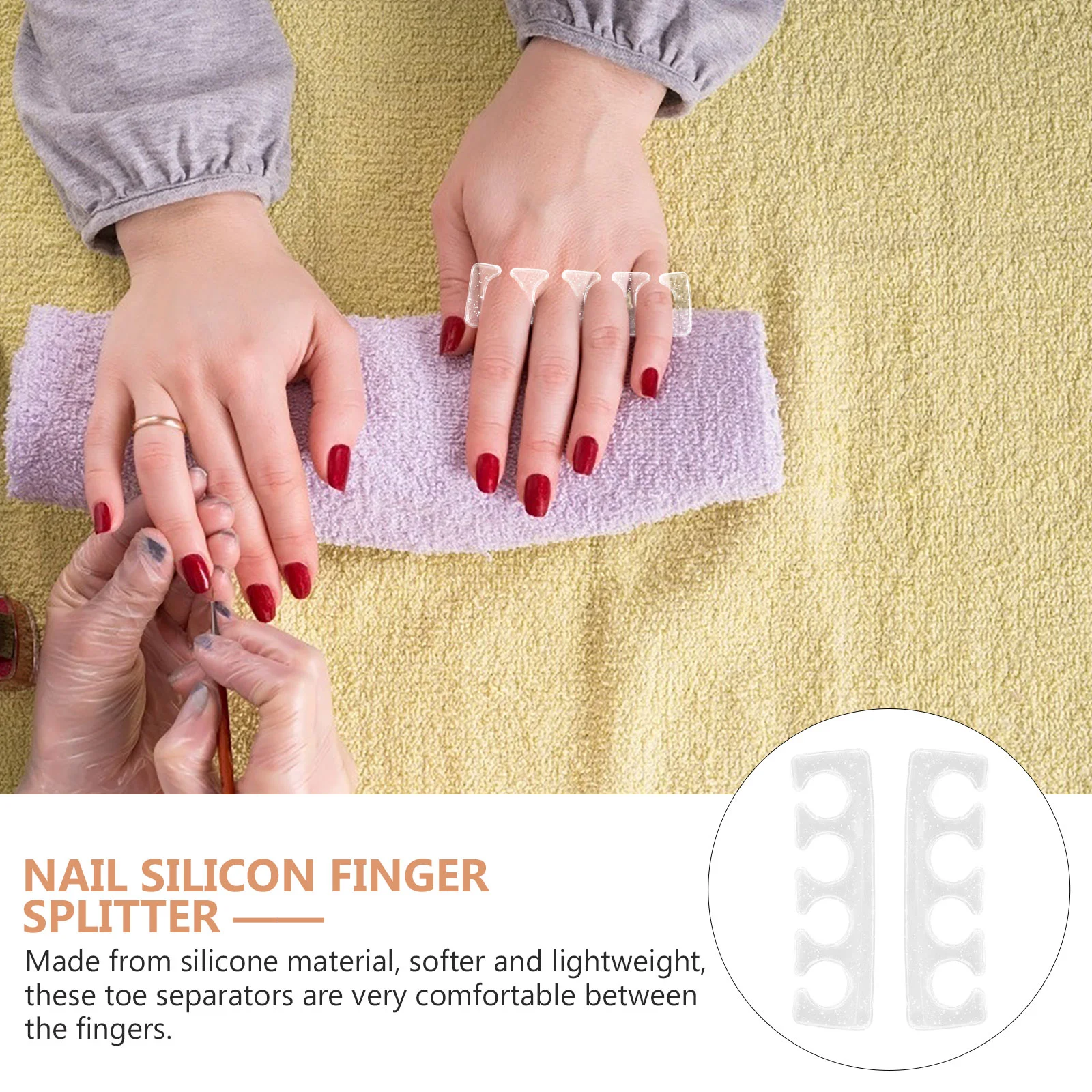 2 Pcs Outdoor Brackets Manicure Finger Splitter Feet Toe Separator Nail Dividers Scraper Transparent Women Separators Baby