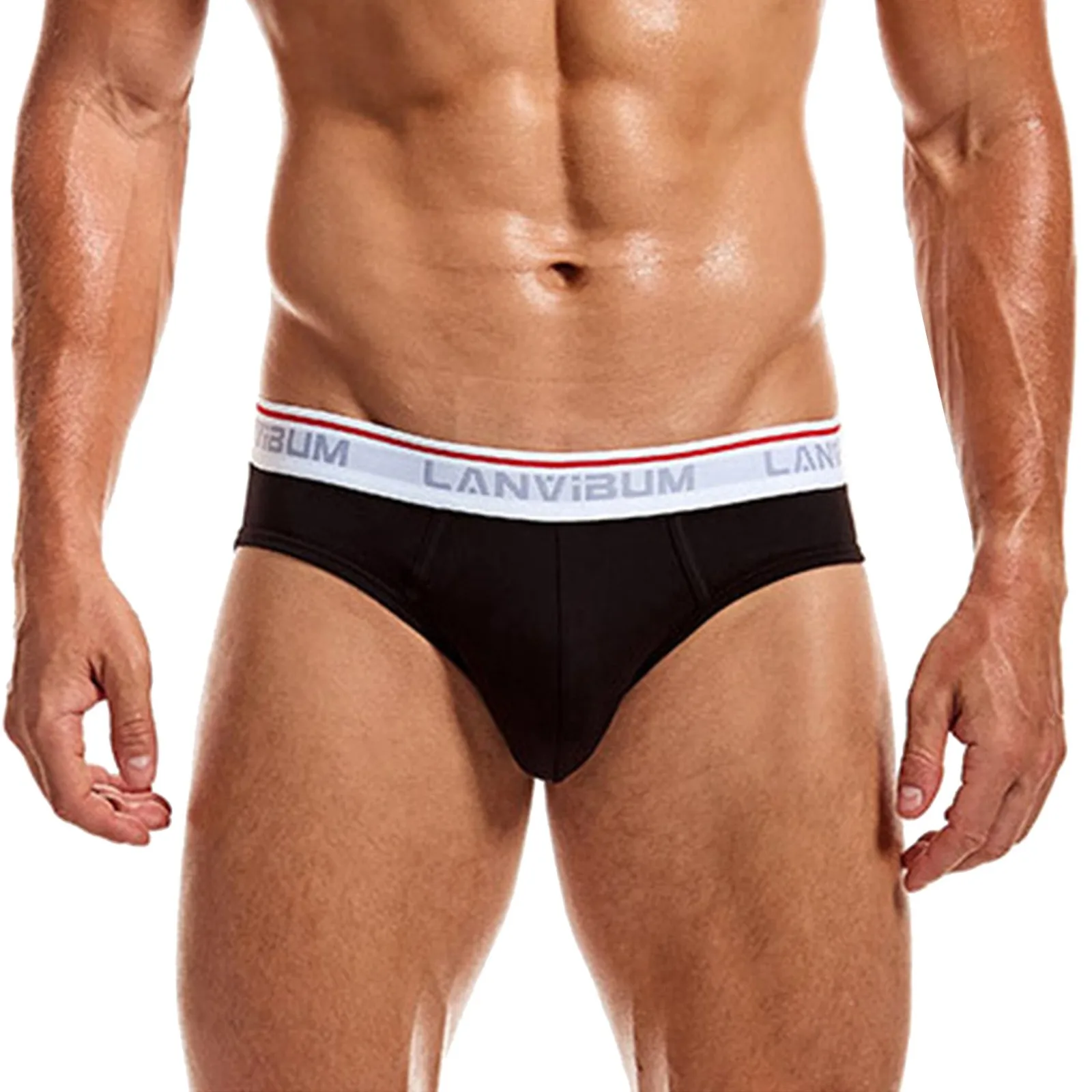 

Men's Briefs Underwear Cotton Breathable Underpants Solid Color Low Wasit U Pouch Convex Panties Culotte Slip Gay Calzoncillo