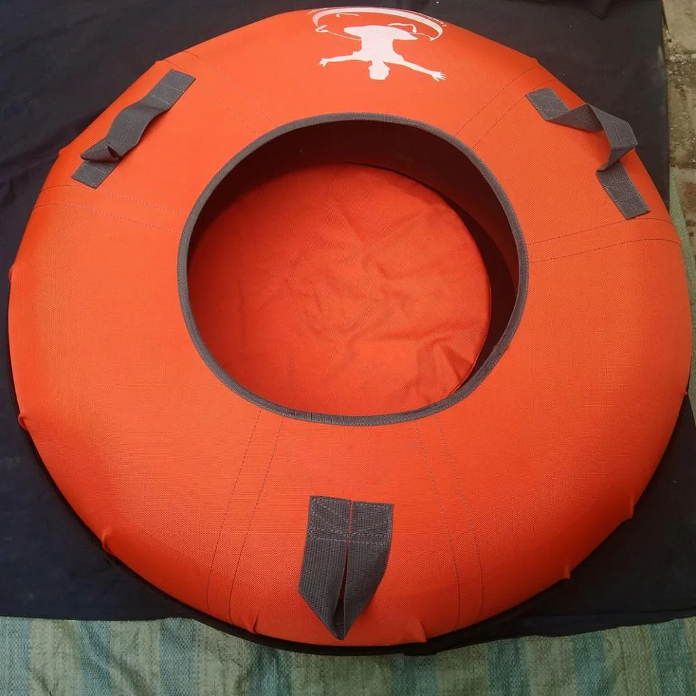 Winter Sport 0.6mm Pvc Bottom Towable Grass Sand Sled Inflatable Ski Cold Resistant Adult Snow Tube With Nylon Cover