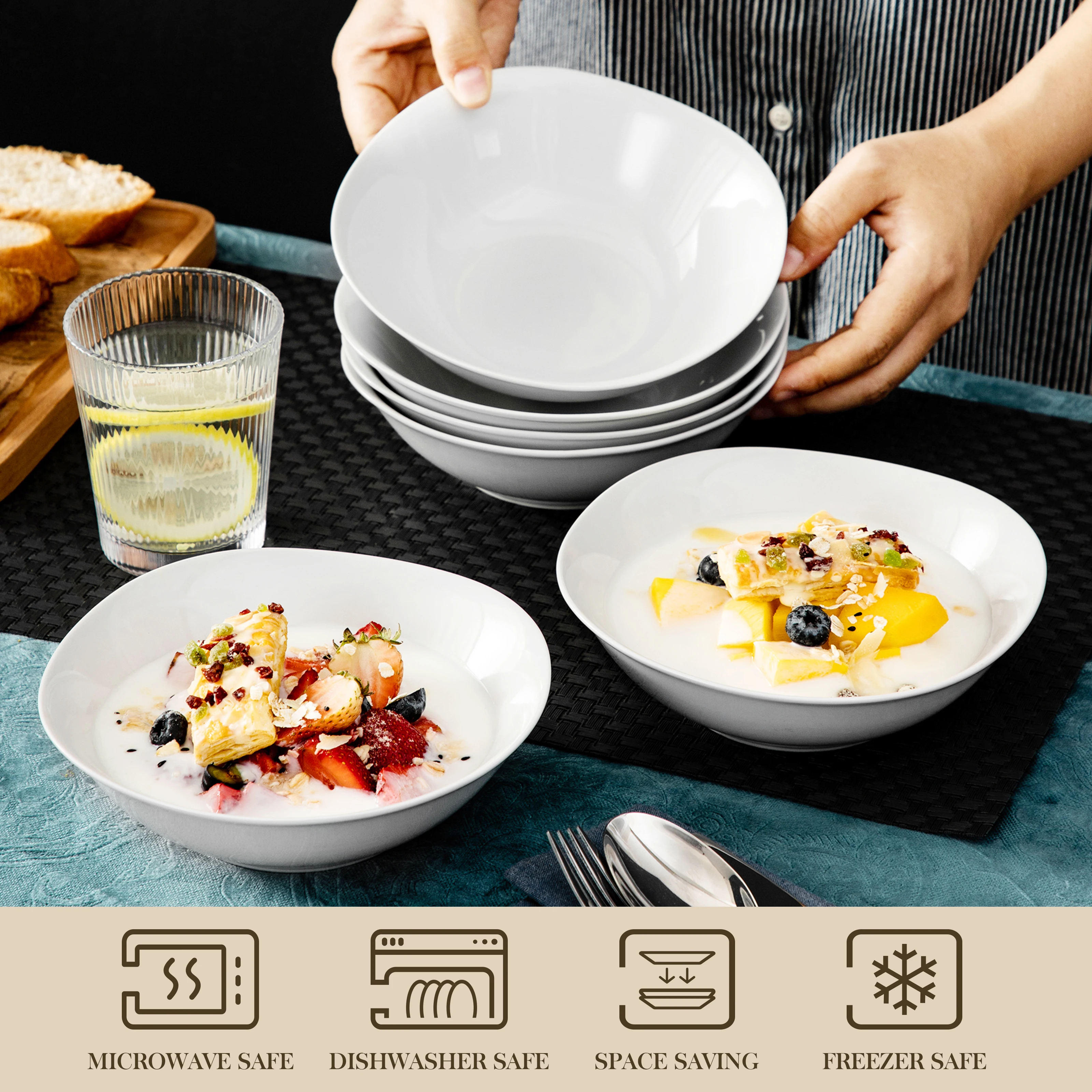 Dinnerware Large Dinner Salad Bowls Serving Bowl Crockery Set With