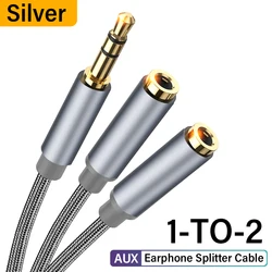 Universal 3.5mm Dual Audio Jack Splitter Cable - 22cm (White)