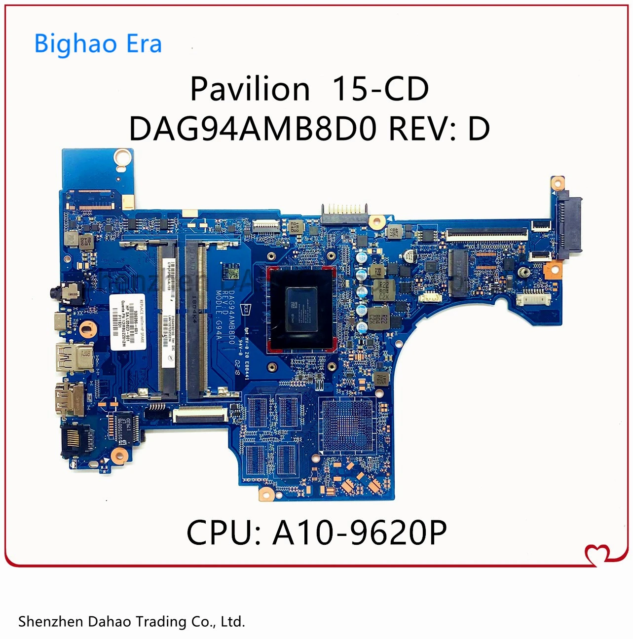 For HP Pavilion 15 CD 15Z CD Laptop Motherboard DAG94AMB8D0 With A10 9620 CPU 100 Fully Tested