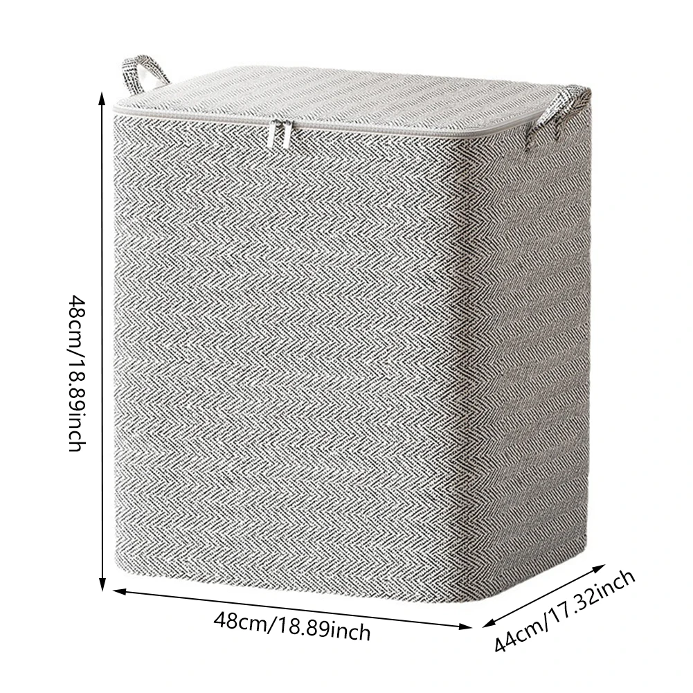 Dustproof Organizers Foldable  Organizer Box Stackable House-Moving with Handle Zipper for Blanket Comforter Clothing Bedding