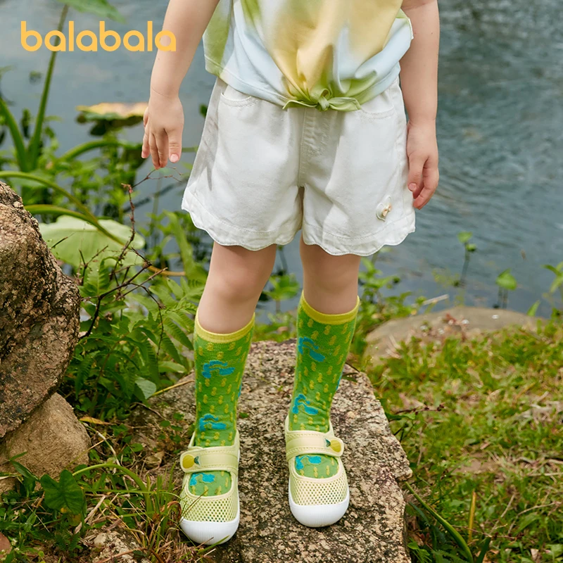 

Balabala Toddler Girl Shorts 2023 New Summer Fashion Denim Cotton Shorts