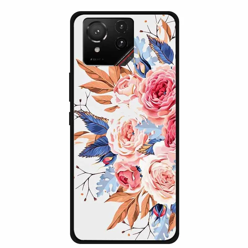 Cartoon Printed Soft Black Silicone Phone Case
