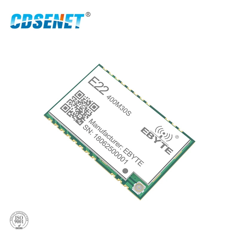 

Беспроводной модуль SX1262 SX1268 RF, модулятор LoRaTM GFSK SMD 400 МГц CDSENET E22-400M30S IPEX / Stamp Hole SPI