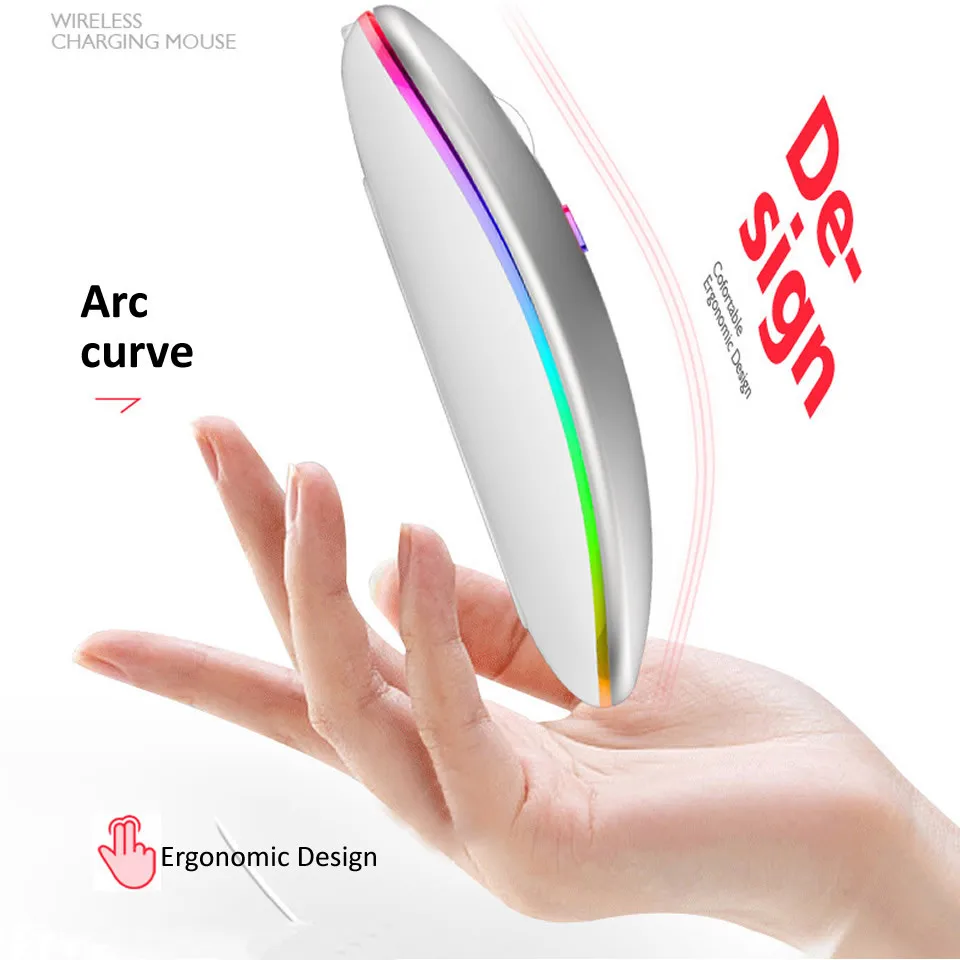 Wireless LED Backlit USB Rechargeable Bluetooth-compatible RGB Silent Gaming Mouse For Ipad Laptop PC Mause Gamer wireless mouse gaming mouse wireless gaming mouse wireless optical mouse