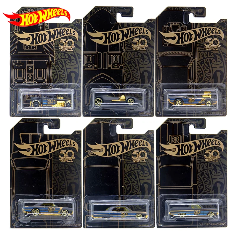 OriginalHotWheelsCarAccessories50thAnniversaryBlackGoldLimited