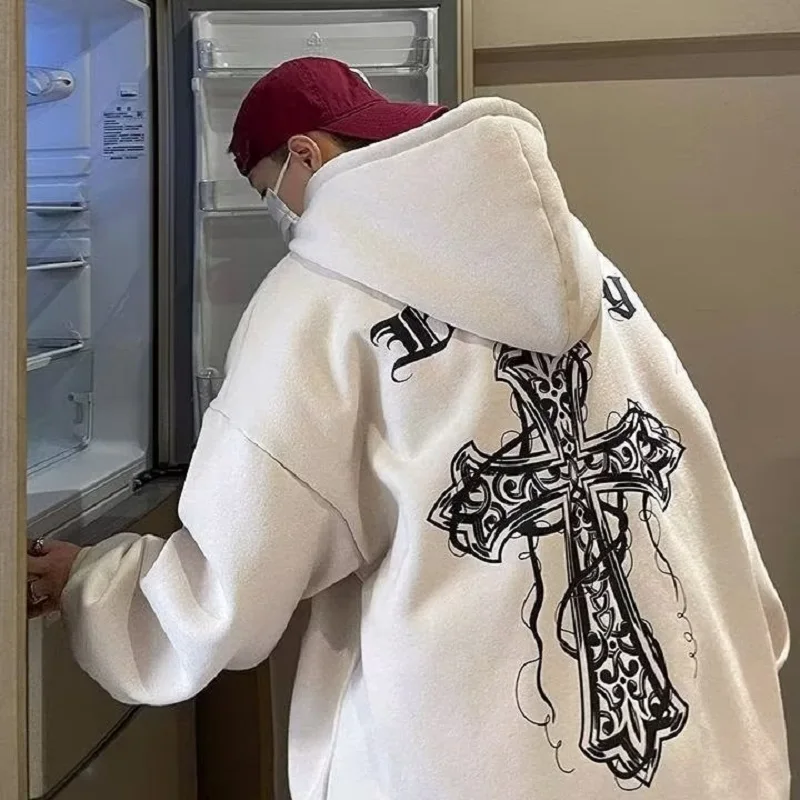 

Men Y2k Fashion Hoodie Letter Zip Up Graphics Print Hoodie Jacket Clothes Goth Long Sleeve Sweatshirt Oversized Top Dropshipping