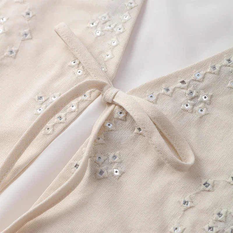 Conjunto de 2 piezas de faldas de moda para mujer, con abalorios, encaje, chaleco corto, cintura alta, falda plisada, traje 2025, nuevo conjunto a juego para mujer.