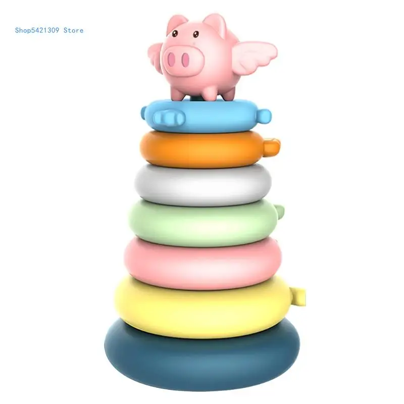 

85WA Colorful Stacking Rings Plastic Manipulation Toy for Babies and Toddlers