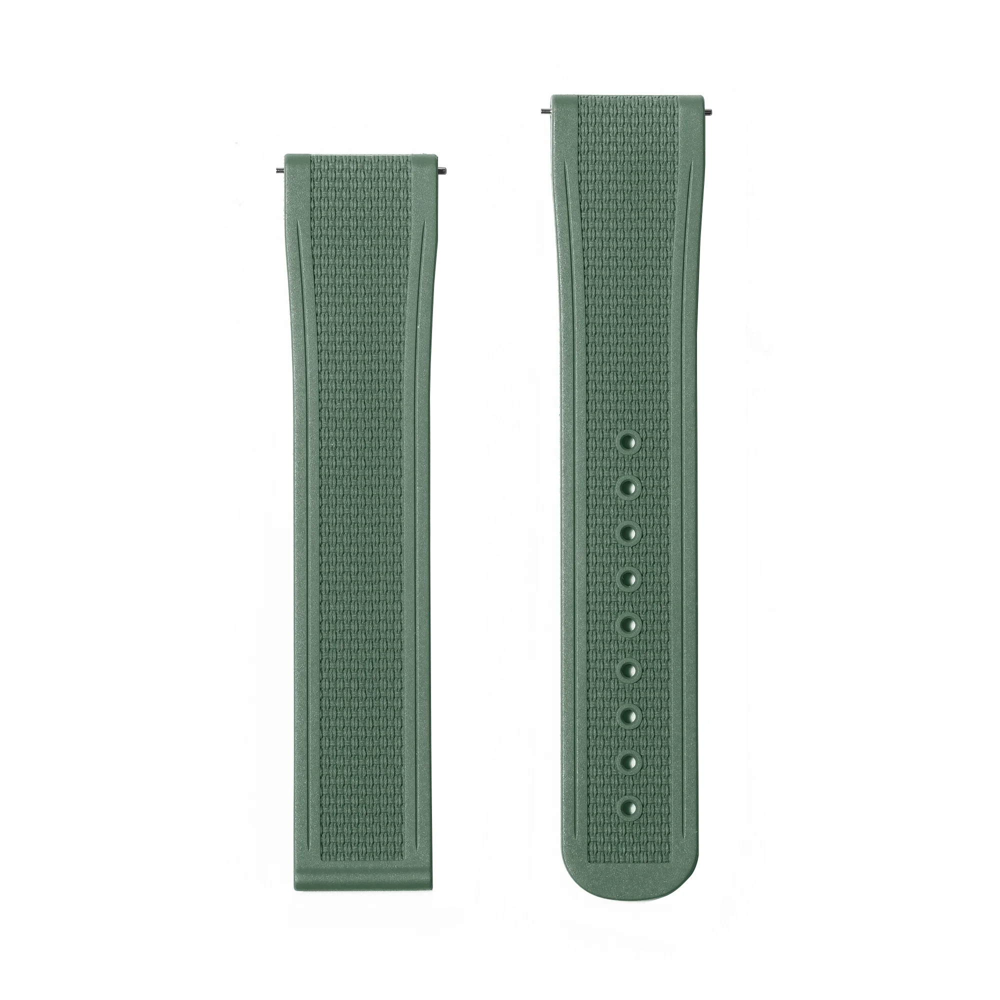 Deluxe FKM Rubber Watch Strap with Deployant Clasp - Dustproof & Sweat-proof