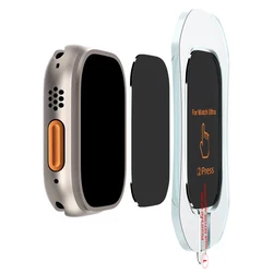 Premium Tempered Glass Screen Protector with Easy Installation Kit for Apple Watch Ultra 49mm - Full Coverage Design (Privacy)
