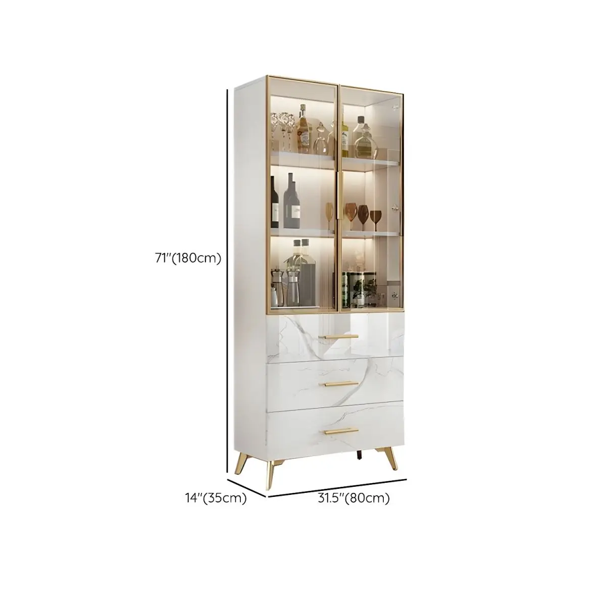 luxury corner mini whiskey Wooden corner glass for for the home living room with lights glass bar wine cabinet display