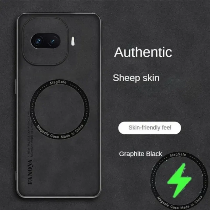 Sheepskin Leather Magnetic Wireless Charging Shockproof Case - Magsafe Cover