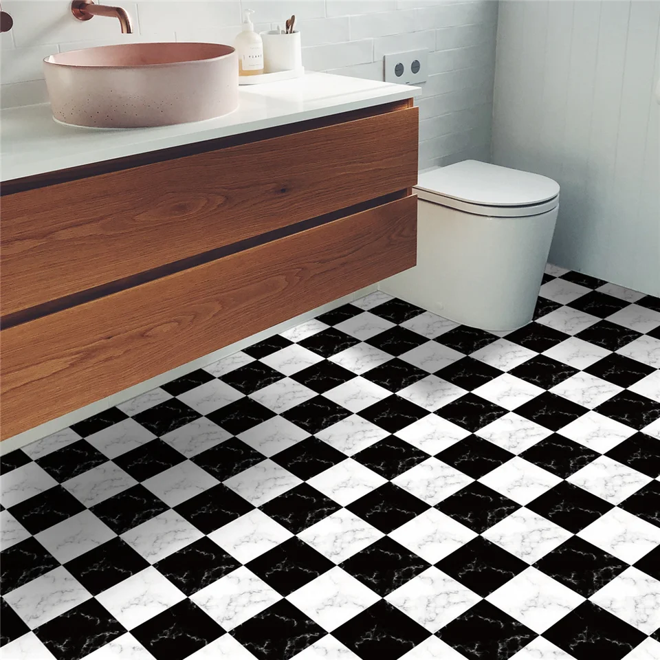 VAOVI Pannelli Mosaico Autoadesivi Marmo Bianco Argento - 10 Fogli 25x25 Cm Per Cucina E Bagno - 4