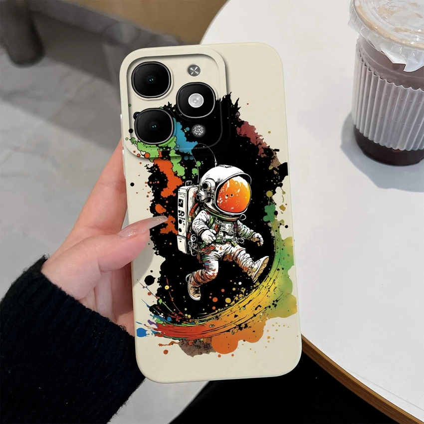 Pretty Floral Liquid Silicone Shockproof Phone Case with Screen Protector