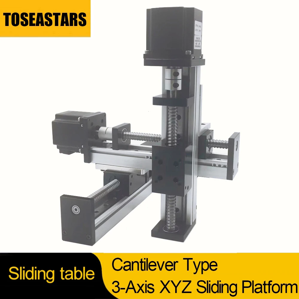 

CNC Gantry 3-Axis XYZ Stage Table SUF1605 Ball Screw Linear Guide Rail With Nema 23 Stepper Motor Cantilever type slide table