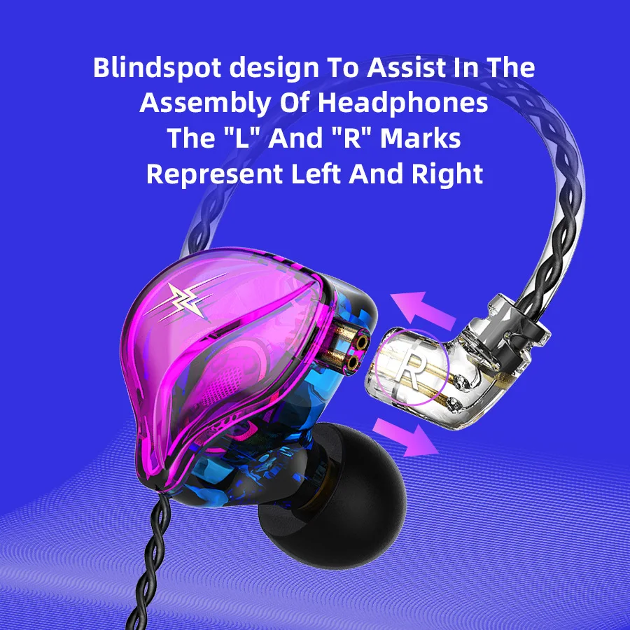 QKZ ZXT Wired HiFi Earphones Copper Driver Bass Stereo Dynamic