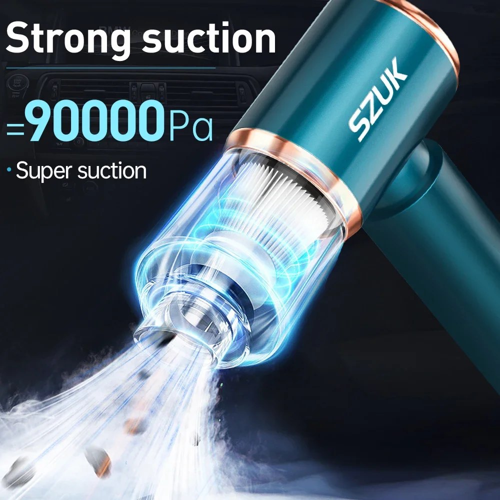 90000PA Car Vacuum Cleaner Mini Vacuum Cleaner Powerful Car Accessories Handheld Wireless Home Appliance