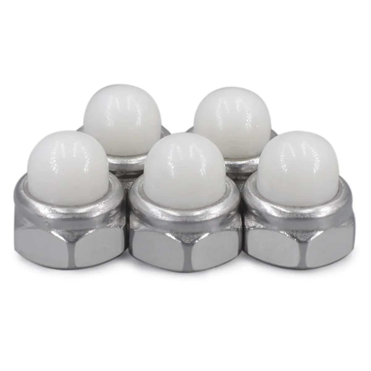 Plastic Nylon Dome Hex Cap Nuts 304 SS Outer Hex Plastic Nylon Head Cap Nut