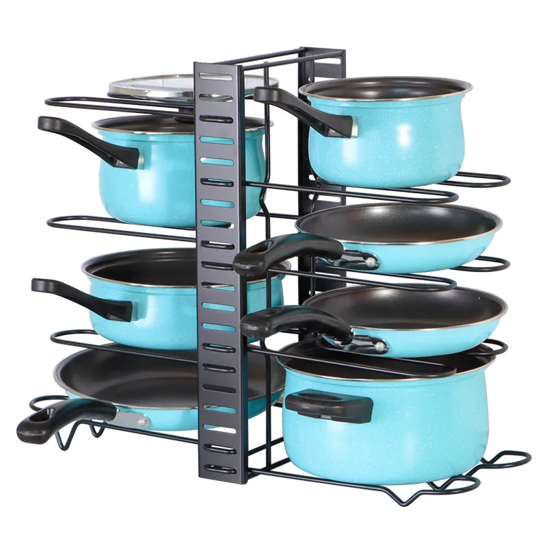 Divisori pentole e padelle coperchio portaoggetti coperchio padella  Organizer scaffali portaoggetti da cucina portapiatti grande - AliExpress