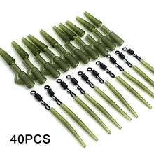 

40PCS Carp Fishing Accessories Lead Clip Quick Change Swivel Tail Rubber Anti Tangle Sleeves For Carp Rigs Coarse Fishing Tackle