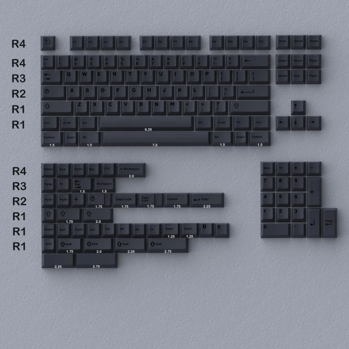 Abs Double Shot Keycaps Cherry Perfil Keycap para Teclado Mecânico Interruptor mx Preto no Preto Conjunto