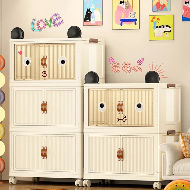 Kids Storage Organizer Children's Wardrobe Toy Wardrobes Sliding Door Closet Closet Clothes Room Child Baby Cabinet Furniture