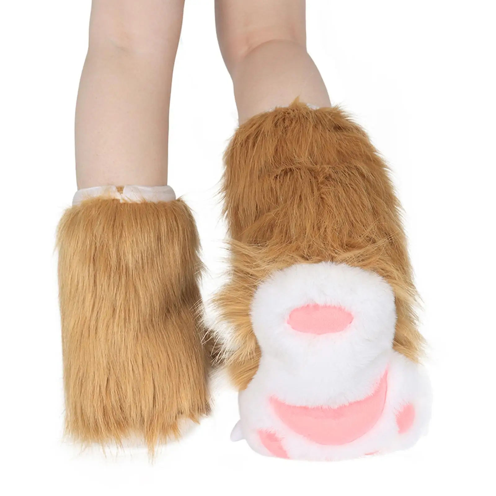 Paw Cosplay Accessories Soft Plush Beast Slippers for Halloween Kids