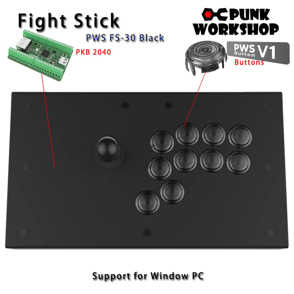 Punk Workshop Fight Stick PWS FS-30 Arcade Fighting Stick with