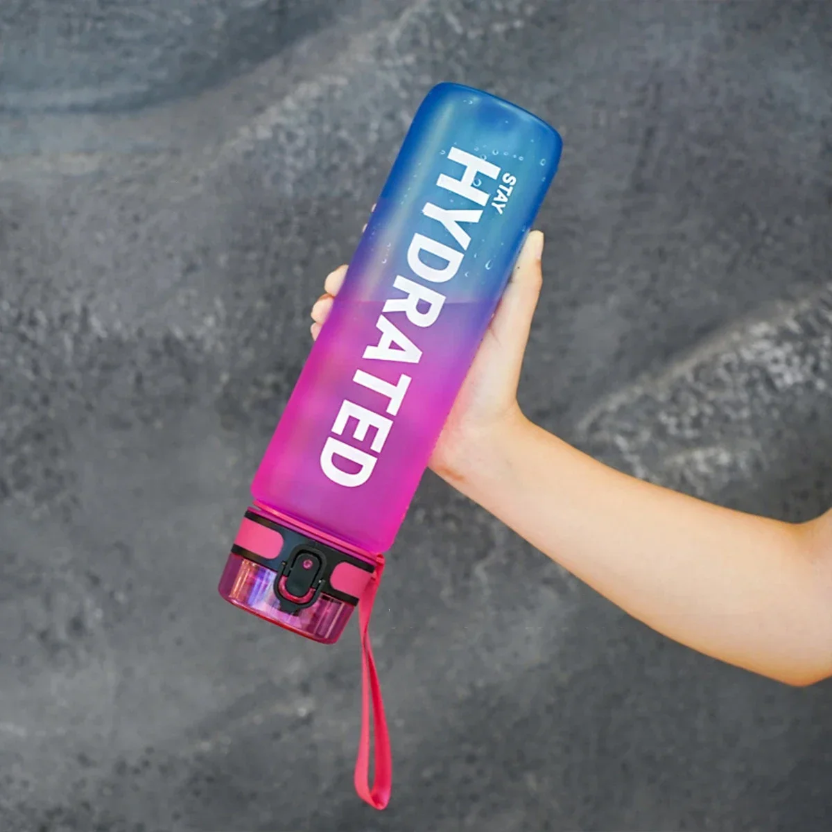 32oz Motivational Leakproof Sports Water Bottle