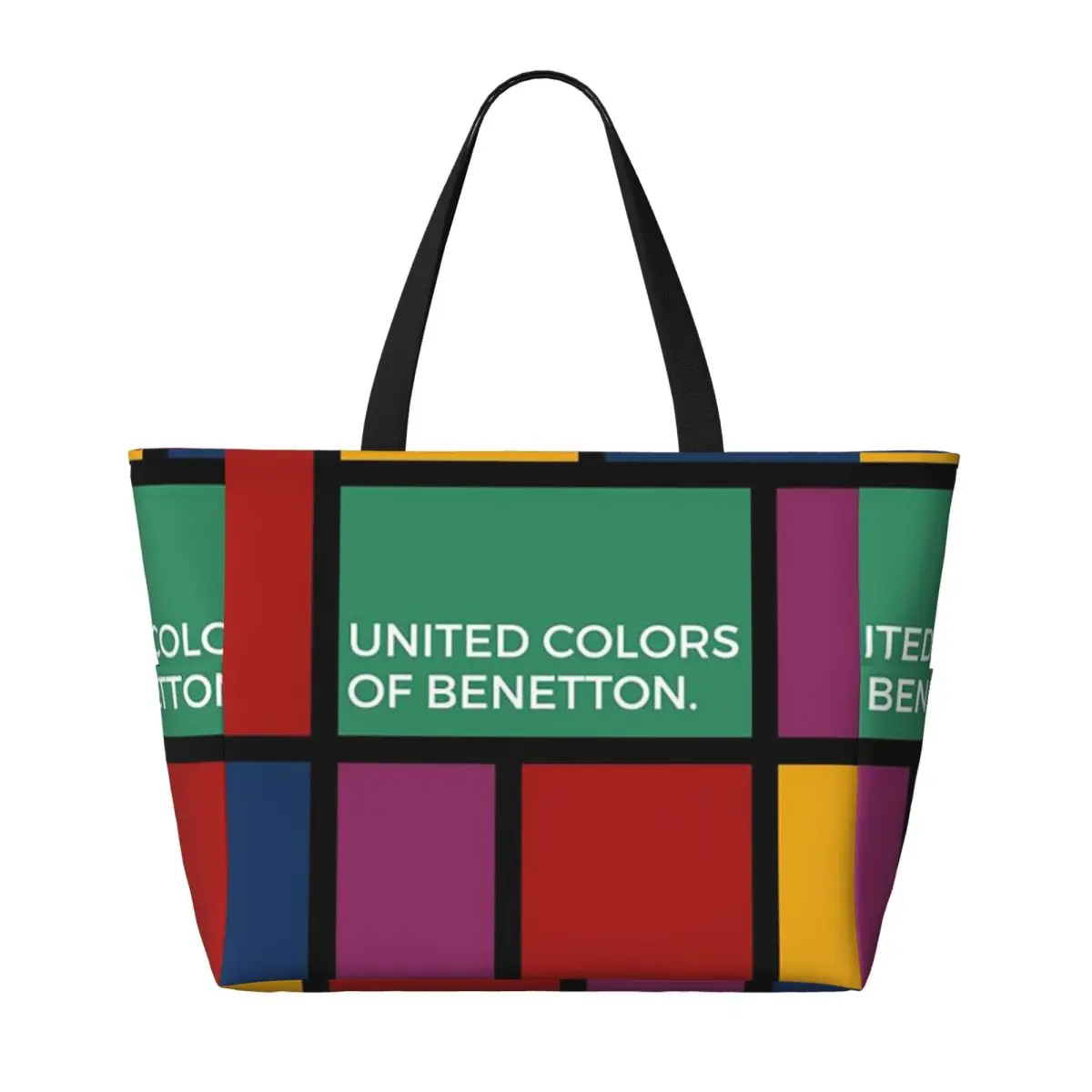 Borsa tote da spiaggia United Colors Of Benetton, borsa tote grande per sport, palestra, yoga, borsa da viaggio per donna, borsa fitness - immagine 6