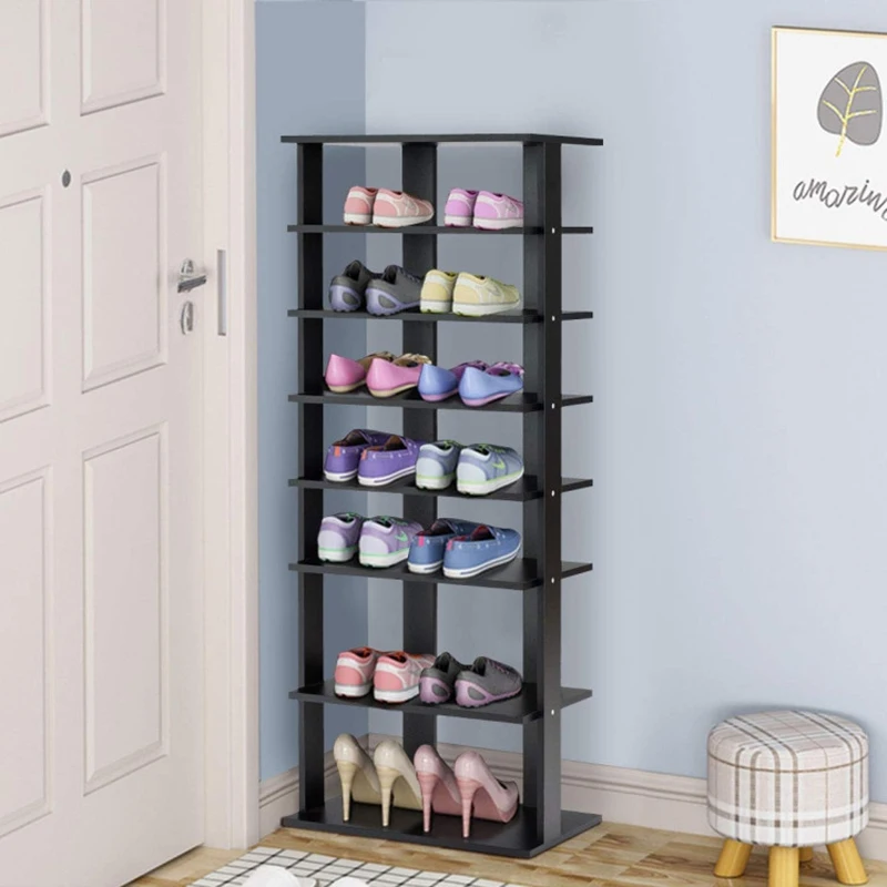 

7 Tiers Vertical Shoe Rack for Front Door Wooden Shoes Hanger Organizers Zapatera Verticalde Madera