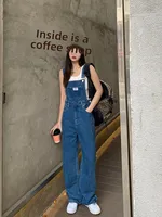 plus Size Women's High Waist Overalls Denim Utili Pants Straight Leg Spring Autumn New Sle Loose Slimming Versatile Onesie - Image 2