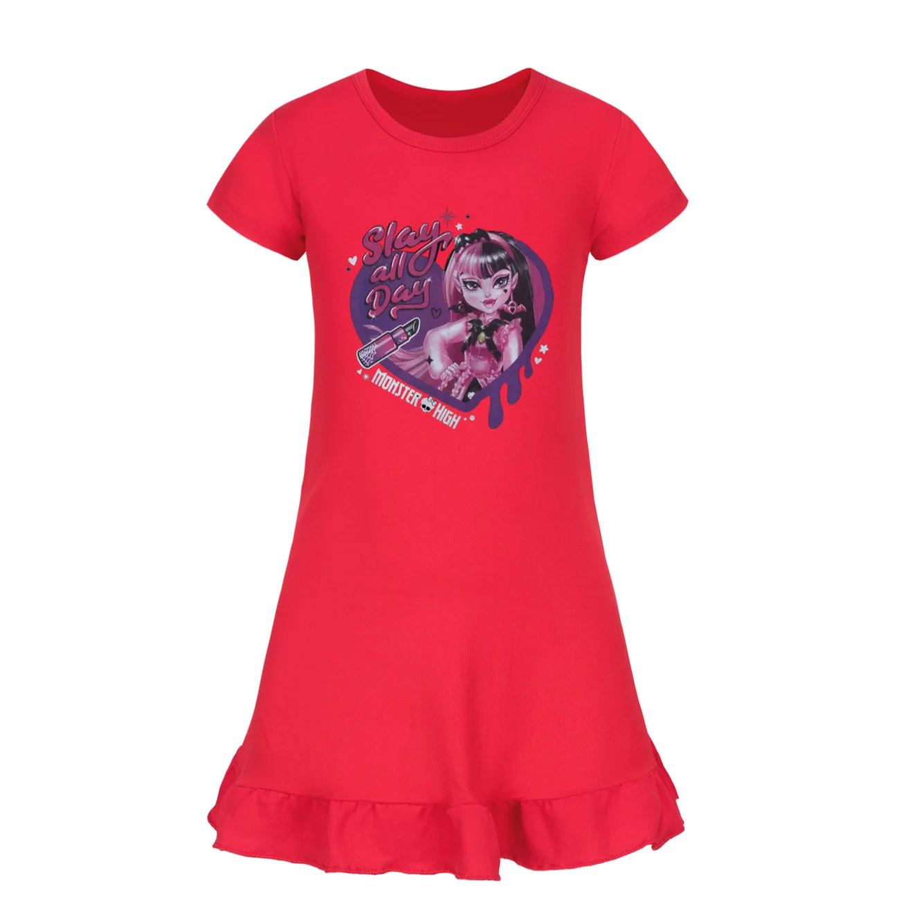  소녀 잠옷, 몬스터 하이 의류, 어린이 캐주얼 드레스,  소녀 반팔 수면 원피스, 어린이 홈웨어, 여름