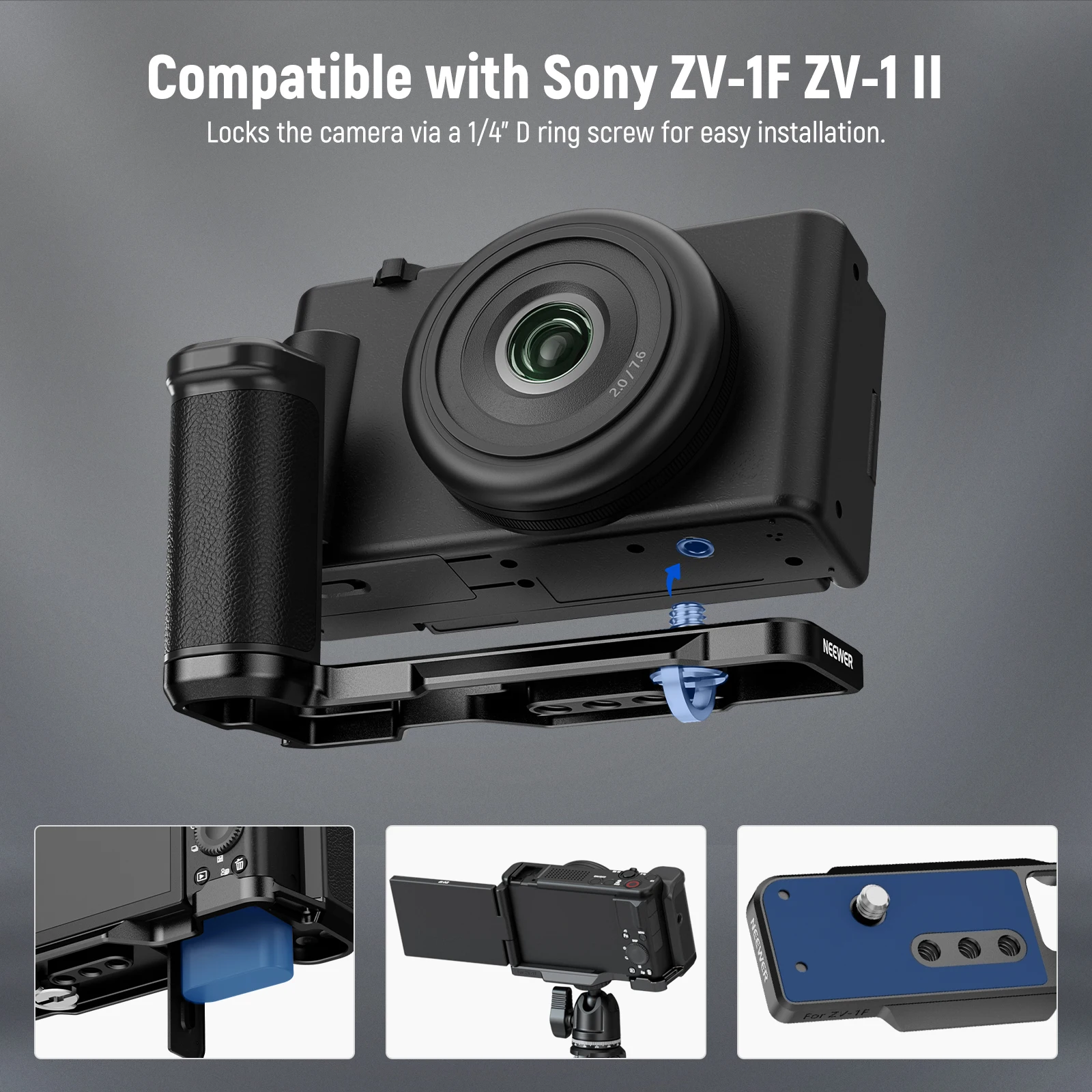 NEEWER ZV-1F ZV-1 II L Plate Compatible with Sony Metal L Bracket