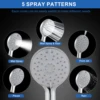 2-IN-1 Bathroom Shower Combo High Pressure Rainfall Shower Head with Extension Arm Handheld Shower Head with Wall Bracket Hose 3