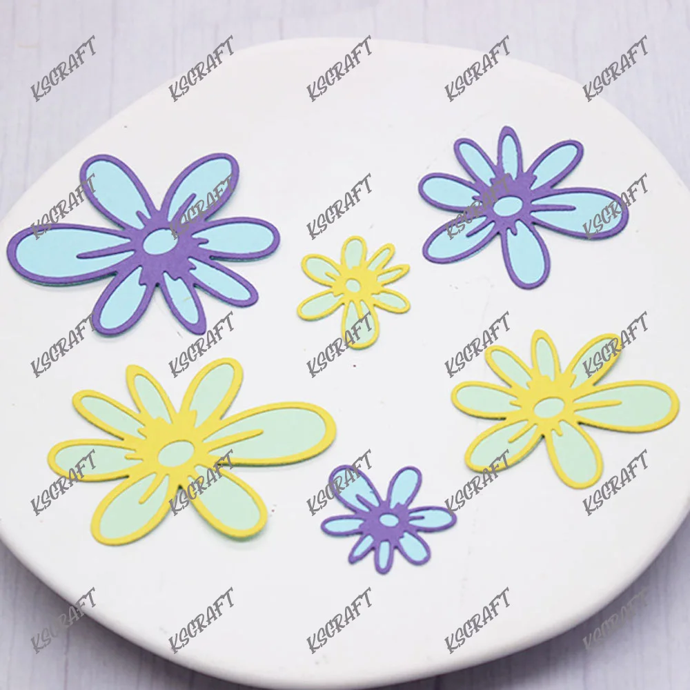 KSCRAFT Flat Daisy Flowers Metal Cutting Dies Stencils for DIY Scrapbooking Decorative Embossing DIY Paper Cards